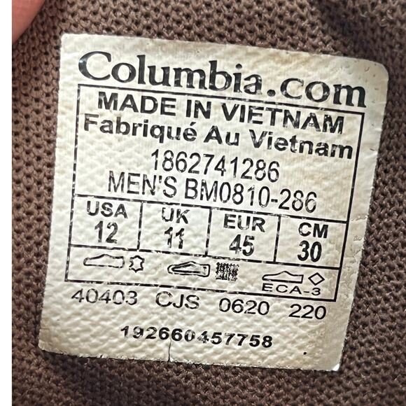 Columbia Mens Size 12 Brown Grixsen Lace-Up Boots Outdoor Hiking Work BM0810-286 main image 12